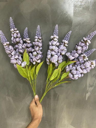 2 Buquês De Boca De Leão Artificial Toque Real Flor Roxo