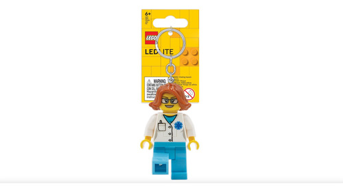 Llavero Con Luz Led Doctora Gafas Lego