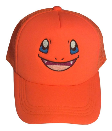 Gorra Truker Ash, Cara Charmander, Pókemon, Dipper Bordada.