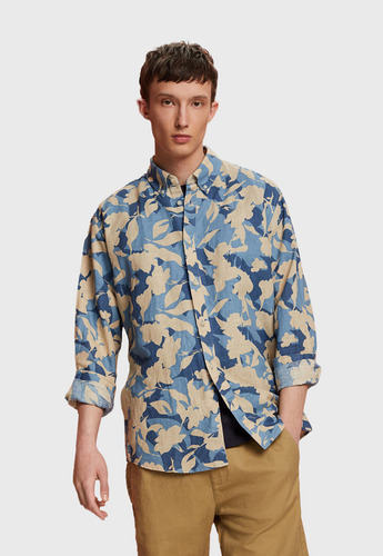 Camisa Estampada Manga Larga Hombre Esprit 043ee2f306