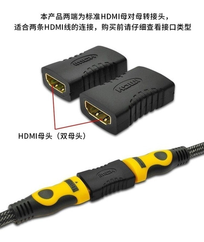 Imagen 3 de 6 de Adaptador Hdmi Hembra-hembra Prolongador