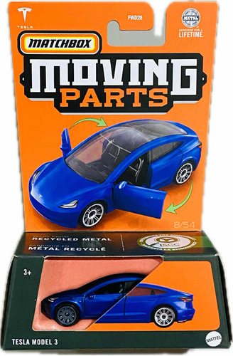 Matchbox Moving Parts Tesla Model 3 Azul 8/54 | 2024