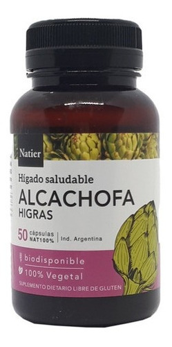 Alcachofa Disminuye Colesterol Hígado Graso X50 Caps Natier 