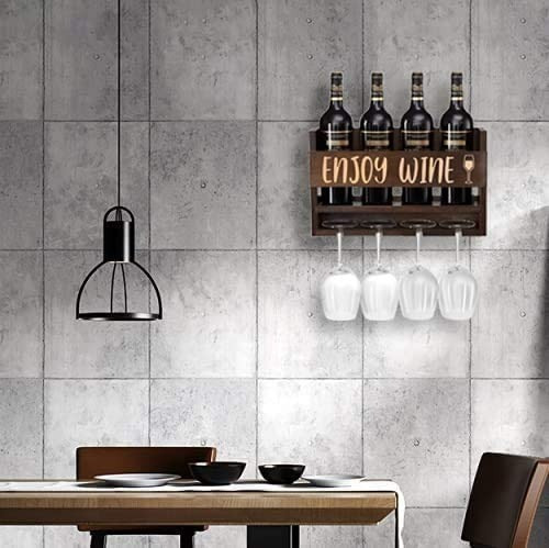 Estante Rack Madera Soporte Para Botella Vino Copas Cabasaa