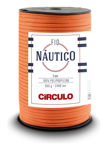 Cordão Fio Náutico 5mm Círculo Polipropileno Crochê Tricô Cor Brasa - 4484