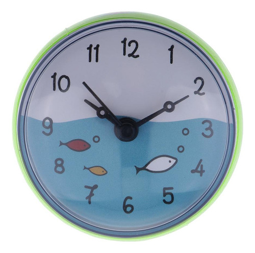T Reloj De Pared Con Ventosa Resistente Al Agua Verde5