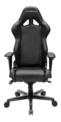Cadeira de escritório DXRacer OH/RV001 gamer ergonômica  preta com estofado de couro sintético