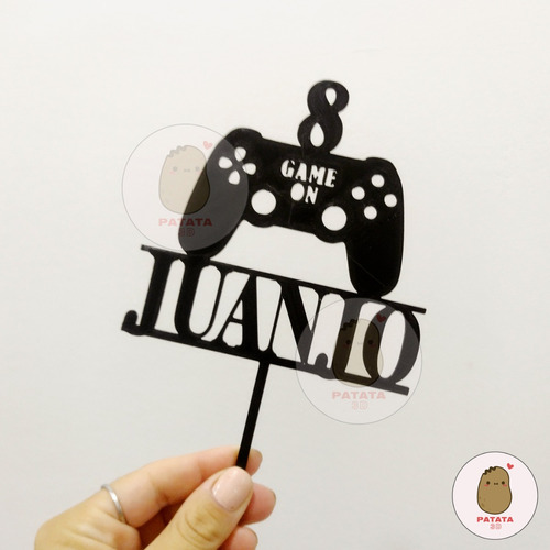 Cake Topper Adorno Torta - Cumple Gamer Juego Personalizable