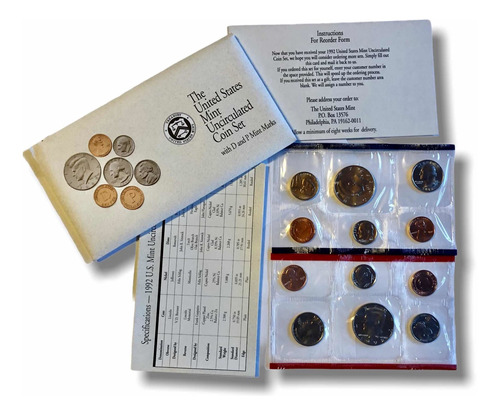Set Monedas United States Mint 1992 Cecas Denver Y Philadep