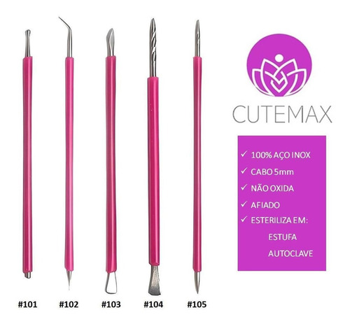 Cutemax Palito Unha Bastão Desencravador Espátula Manicure