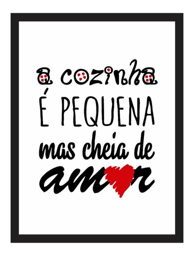 Placa Quadro Mdf 20x30cm Cozinha Pequena Mas Cheia De Amor