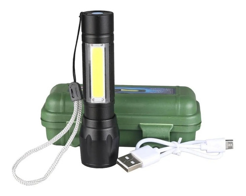 Linterna Recargable Led Tactica Militar Usb Zoom Police ¡