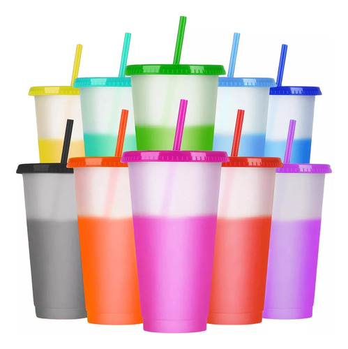 Vasos Mágicos De 700ml Que Cambian De Color, 10 Piezas