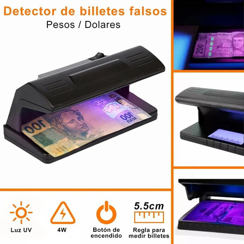 --de Lámpara De Luz Uv Detectora Billetes Falsos Y Linterna