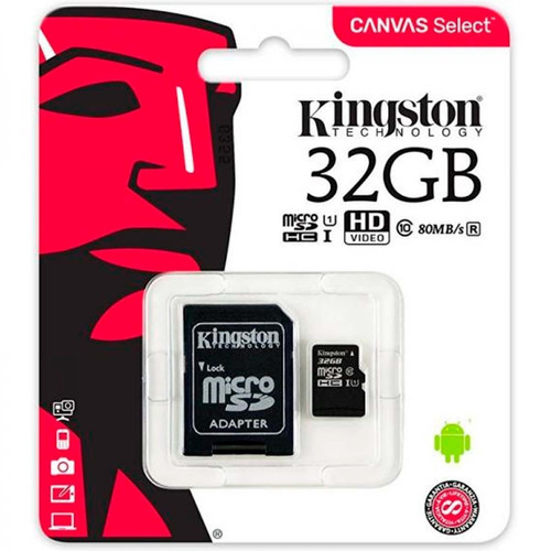 Tarjeta de memoria Kingston SDCS2 Canvas Select Plus con adaptador SD 32GB