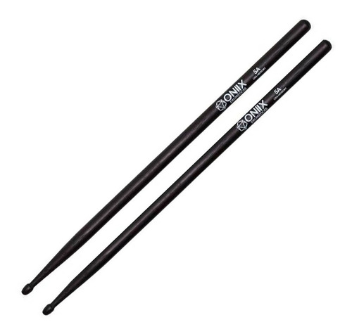 Par de baquetas Zildjian Mod. Onix O5a Hickory 5a, color negro, talla 05A