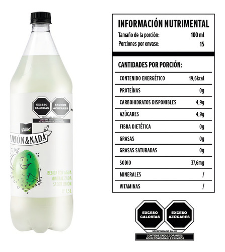 Agua Mineralizada con Jugo Del Valle & Nada Limón 1.5L