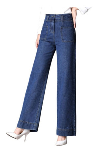 Jeans Anchos De Cintura Alta Para Mujer, Diseño Elegante
