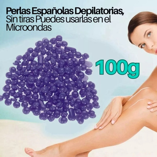 4 Cera Española Perla Rosa Lavanda Aloe Depilación Sin Tiras