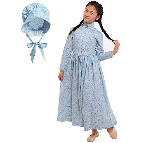 Graceart Girls Pioneer Dress Colonial Prairie Costume 100% C