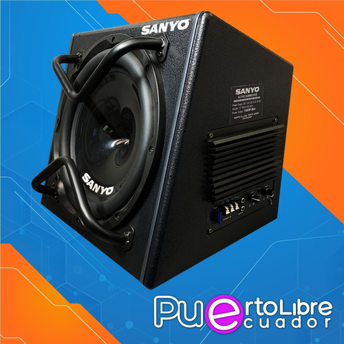 Imagen 1 de 10 de Sanyo Potente Bajo Subwoofer Amplificado 1400w + Kit Cables