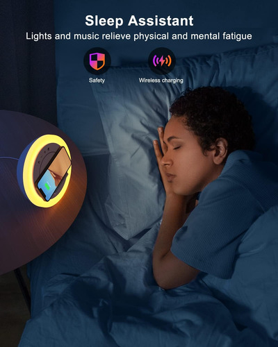 Luces Nocturnas Con Altavoz Bluetooth, Altavoz De Carga Inal