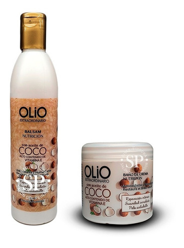 Kit Olio Aceite De Coco Acondicionador + Baño De Crema