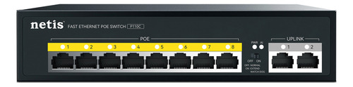 Switch Netis P110c, 8 Puertos Poe Y 2 Puertos Uplink, 120w.
