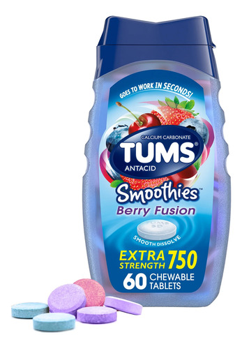 Tabletas Masticables Tums Antiácido Tums 60 Tabletas