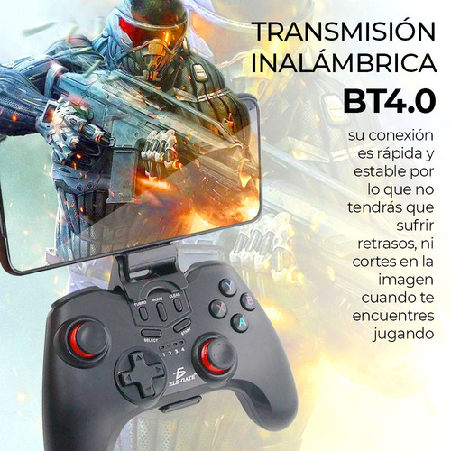 Control Celular Gamepad Videojuego Bluetooth Android Soporte