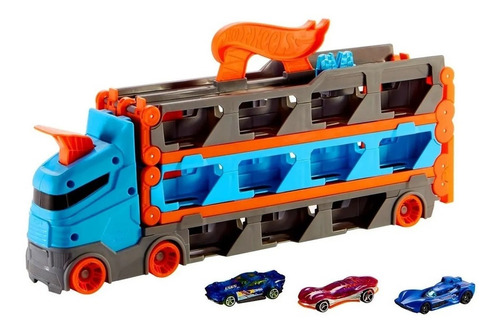 Hot Wheels City Remolque Pista Lanzador Autos Transportador