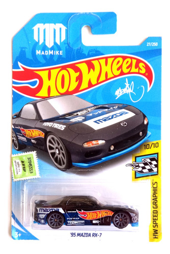 Hot Wheels 95 Mazda Rx7 Mad Mike Whiddett Auto Juguete 2019