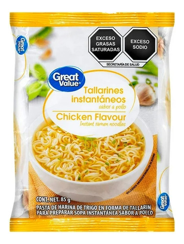 Sopa Instantánea Great Value Sabor A Pollo 85 Gr
