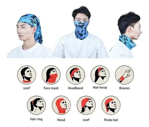 10 Pcs Bandana Tipo Buff Mascara Moto, Ciclismo, Sol