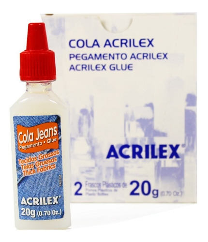 Cola Jeans Para Tecido 20g 17910 - Acrilex 12 Unidades 240g