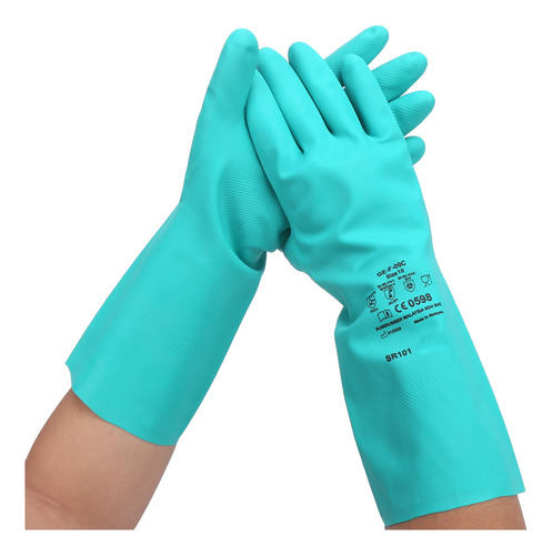 Guantes De Protección: 1 Par De Caucho De Nitrilo Resistente