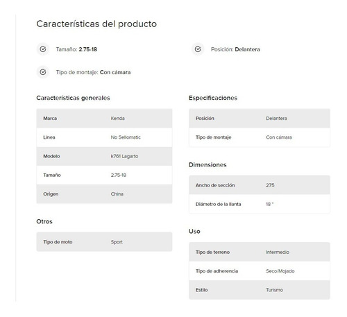 Imagen 5 de 5 de Llanta 275-18 K761 Tt Kenda Tras Eco Deluxe,del Nkd,eco Delu