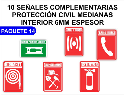 Señales De Seguridad Kit 014 Complementos Protección Civil