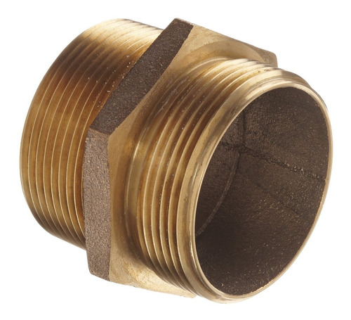 Pezon Hexagonal Doble Macho 2,5  Laton 2-1 2  Npt X Npsh