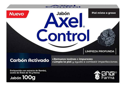 Jabón En Barra Axel Control Carbón Activado 100g