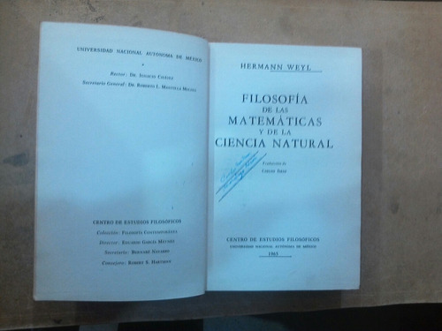 Filosofia De Las Matematicas Y De La Ciencia Natural