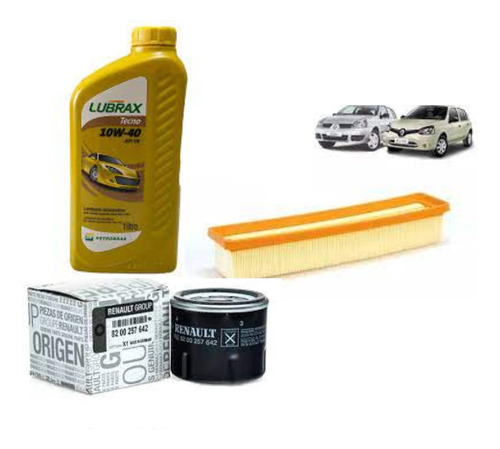 Kit Filtros + Aceite 10w40 Renault Clio Mio + Mano De Obra