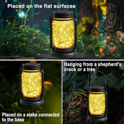 Paquete De 4 Luces De Linterna Solar Colgantes, Luces De Had
