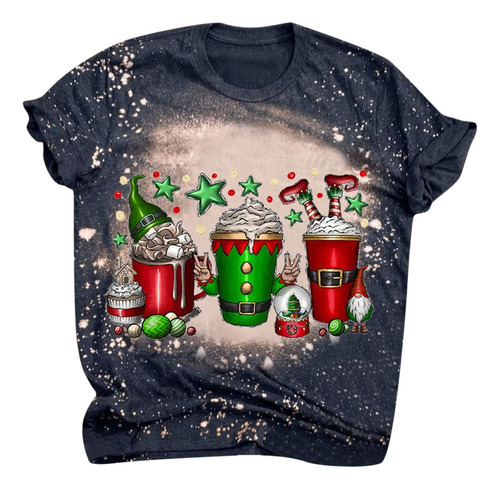 Camiseta Navidad Para Mujer Bonito Grafico Regalo Fiesta