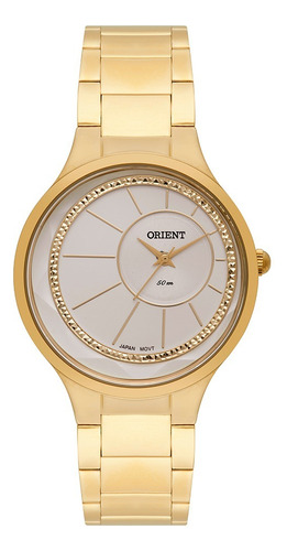 Relógio Orient Feminino Dourado Prova D´água Original Nf-e Cor do fundo Branco