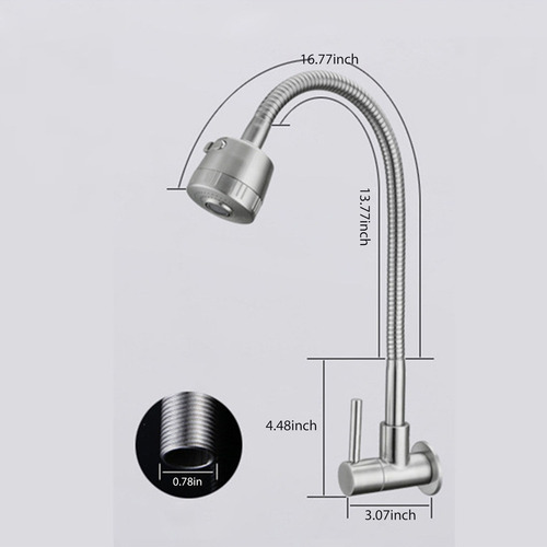 Grifo De Cocina Para Fregadero De Grado 2, Montaje En Pared,