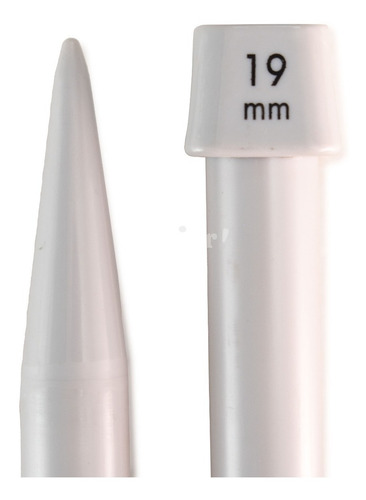 Imagen 4 de 8 de Par Agujas Tejer De Plástico Tricot Almendra N° 19mm X Par