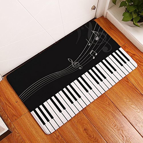 Yq Park Piano Keys Music Notes Front Door Mat Large Outdoor/