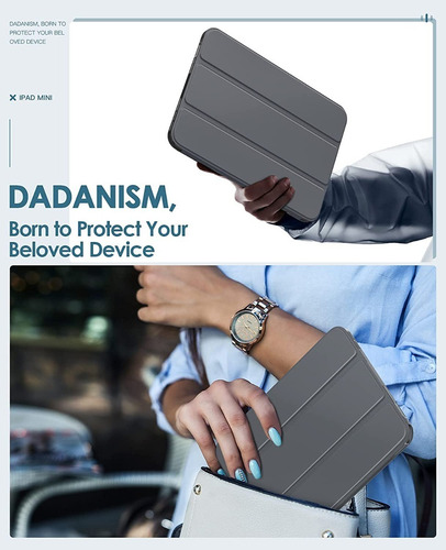 Imagen 5 de 10 de Dadanism Smart Case iPad Mini 6 Protector C/ Portalapiz Gray