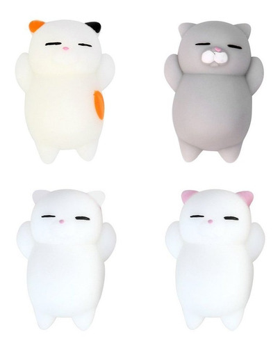 Pack 4 Mini Squishy Gatos Grisessuaves